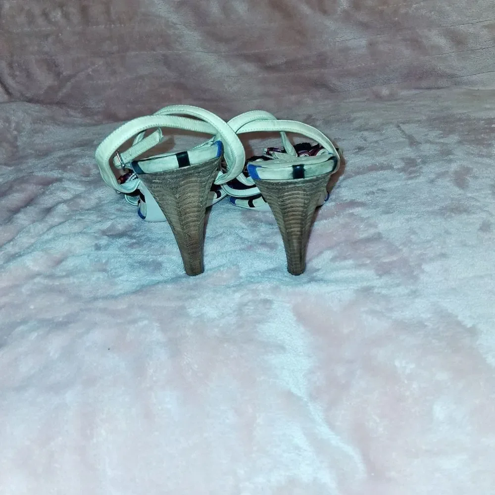 CHANEL Multi-Colored Summer Heels Size 38